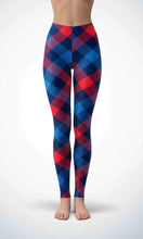 Load image into Gallery viewer, Red check legging for workout yoga gym running - alien wing active