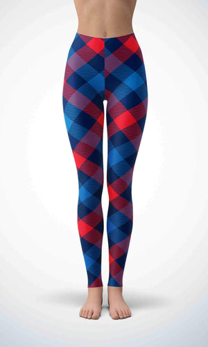 Red check legging for workout yoga gym running - alien wing active