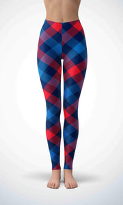 Red check legging for workout yoga gym running - alien wing active
