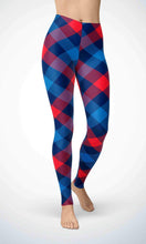 Load image into Gallery viewer, Red check legging for workout yoga gym running - alien wing active