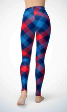 Load image into Gallery viewer, Red check legging for workout yoga gym running - alien wing active
