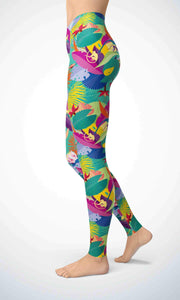 Monky in jungle legging for workout yoga gym running - alien wing active