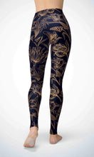 Load image into Gallery viewer, Golden flower legging for workout yoga gym running - alien wing active