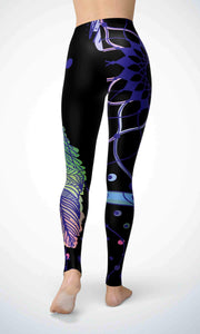 Darkness flower legging for workout yoga gym running - alien wing active