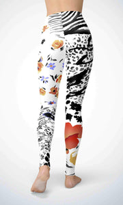 Flower in wind legging for workout yoga gym running - alien wing active