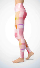 Load image into Gallery viewer, Pink cotton legging for workout yoga gym running - alien wing active