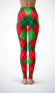 Green check legging for workout yoga gym running - alien wing active