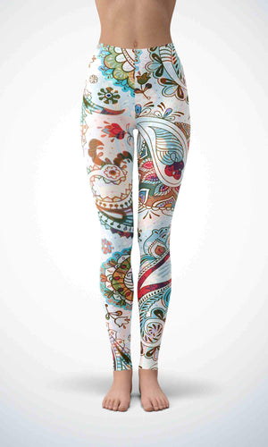 Silky flower legging for workout yoga gym running - alien wing active