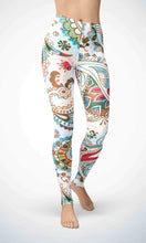 Load image into Gallery viewer, Silky flower legging for workout yoga gym running - alien wing active