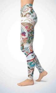 Silky flower legging for workout yoga gym running - alien wing active
