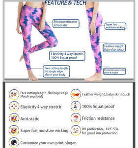 Blue leopard paw legging for workout yoga gym running - alien wing active