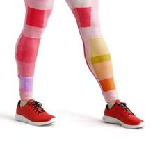 Load image into Gallery viewer, Pink plaid high waist yoga pants
