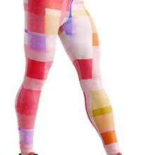 Load image into Gallery viewer, Pink plaid high waist yoga pants