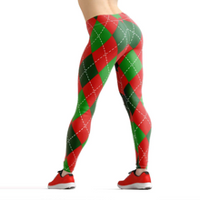 Load image into Gallery viewer, Pink plaid high waist yoga pants